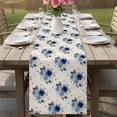 thumbnail image 4 of Navy Blue Spring Floral Table Runner 48 Inches, Farmhouse Flowers Modern Art Bed Runner Dresser Scarves Tabletop for Indoor Outdoor Parties/Ceremony/Banquet, 13" x 48", 4 of 8