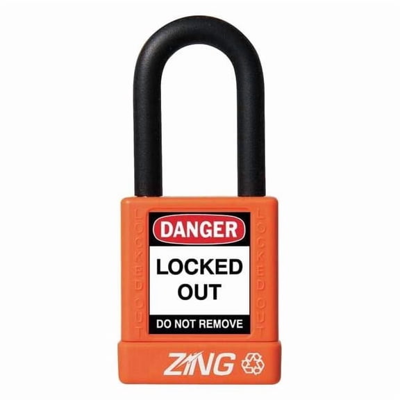 Zing Lockout Padlock,KA,Orange,1-3/4"H 7043