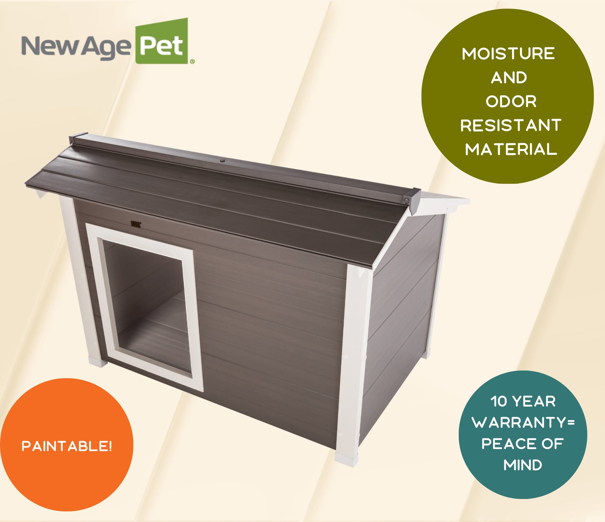 New Age Pet ECOFLEX Rustic Lodge Dog House, Jumbo, Weather