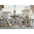 thumbnail image 2 of Pinelli, Bartolomeo 24x18 White Modern Wood Framed Museum Art Print Titled - Carnevale a Roma, 2 of 4