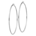 thumbnail image 2 of Auriga Fine Jewelry 925 Sterling Silver Rhodium-plated 2mm Diamond-cut Hoop Earrings for Women, 2 of 6