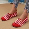 thumbnail image 6 of AUDeals Women Slip On Sneakers, Wide Toe Box Flat Shoes, Breathable Knit Walking Shoes with Arch Support and All Day Comfort (Red, 7.5), 6 of 8