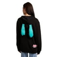 thumbnail image 2 of Hatsune Miku Character & Logon Women's Black Long Sleeve Zip Hooide With Cosplay Bunny Ears-Large, 2 of 7