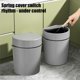 thumbnail image 5 of ¡Precios Locos!, Contenedor de basura de plástico con tapa a presión, blanco, beige, gris, cubo de basura de plástico, papelera para el hogar, la cocina, el baño, el garaje Akmoler, 5 of 9