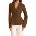 thumbnail image 3 of Women'S Business Casual : Long Sleeve, Slim Fit, Jackets Brown S, 3 of 7