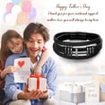 thumbnail image 3 of Jewmon Cross Leather Bracelet for Men Stainless Steel To My Dad Bracelet Bangle Father  Gift for Dad from Daughter, 3 of 9