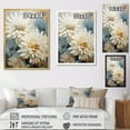 thumbnail image 4 of Designart "Beige, White, And Blue Mums Painting" Mums Floater Framed Canvas Wall Art, 4 of 5