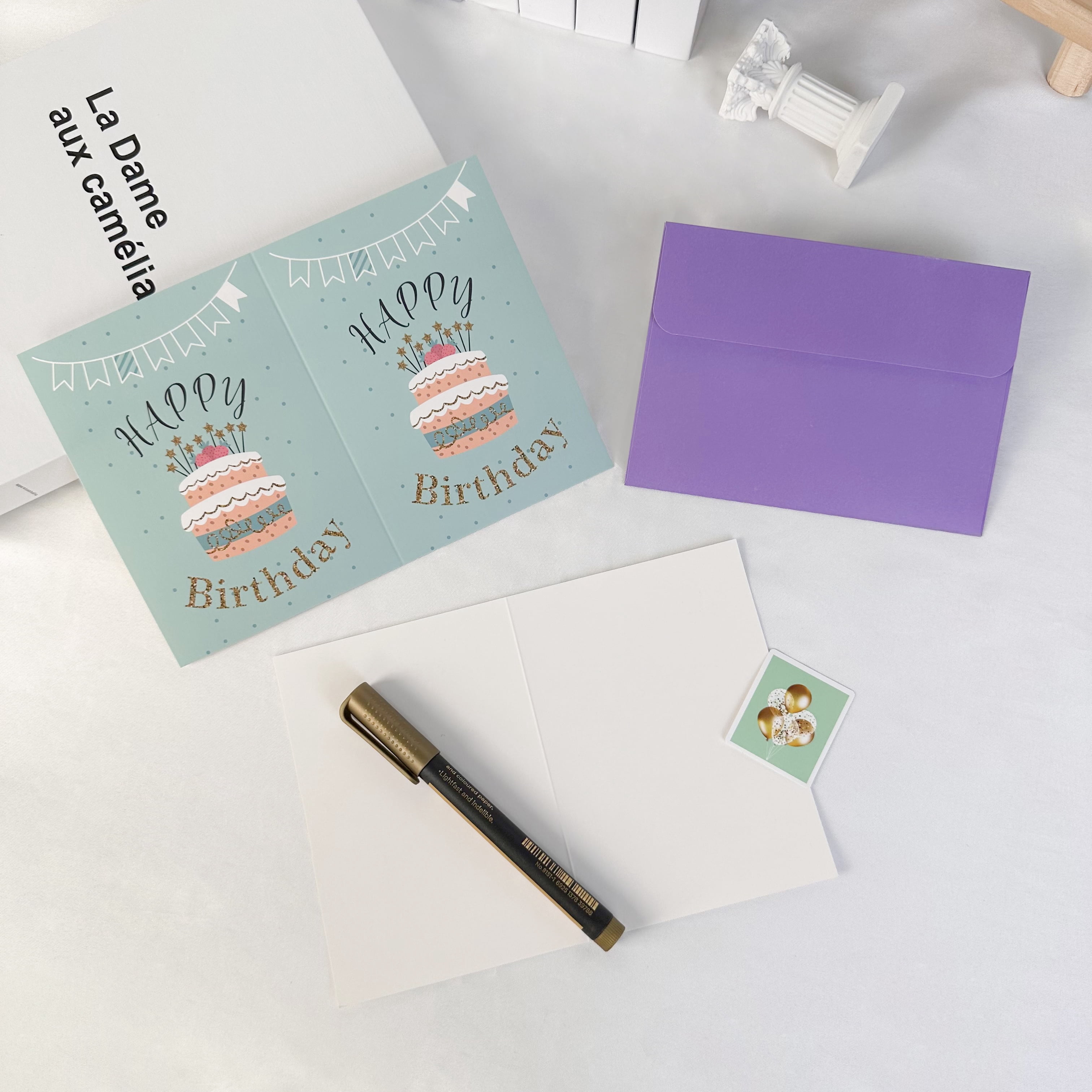 Birthday Cards with Envelopes and Stickers, Bulk Greetings Cards Perfect for Adults Children (24 Cards, 24 Envelopes, 2 Sheet Stickers)