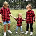 thumbnail image 5 of Tiny Cutey Toddler Baby Boy Christmas Red Long Sleeve Button Down Plaid Flannel Shirt,12-18 Months, 5 of 7