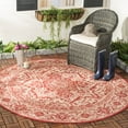 thumbnail image 2 of SAFAVIEH Beach House Kestrel Medallion Indoor/Outdoor Area Rug, Red/Creme, 4' x 4' Round, 2 of 8