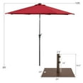 thumbnail image 2 of Gymax 10 Ft Patio Table Market Umbrella w/ 24 Solar LED Lights & Heavy-duty Base Wine, 2 of 10