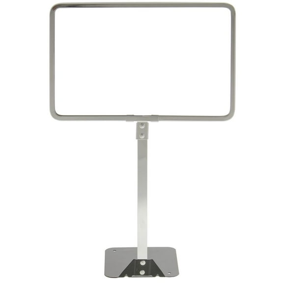 HUBERT® Sign Frame with Non-Adjustable Flat Stem Chrome-Plated Steel Horizontal - 11"L x 7"H