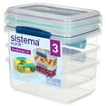 thumbnail image 1 of Sistema Klip It Food Storage Containers, 1 L, Assorted Colours, 3 Pack, 1 of 5