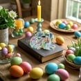 thumbnail image 5 of Beautynvta Easter Bunny Statue, Watercolor Floral Design Resin Rabbit Figurine for Spring Home Decor, Easter Bunny Desktop Ornaments for Table Centerpiece Living Room Decor, 5 of 6