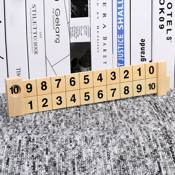 Wooden Math Decomposition Ruler | Digital Addition Subtraction Tool | Beech Material | 0-10 Number Learning Aid | Arithmetic Manipulative | 33x6cm | 1 PC | Educational Home Classroom Use