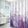 thumbnail image 5 of Marble Bathroom Shower Curtain Purple Gold Fabric Shower Curtains with Hooks Watercolor Abstract Shower Curtain Liner 72x72 inches, 5 of 6