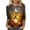 ZQR8-Multicolor, variant on VKOYWKM Halloween Costumes for Women Halloween Print T Shirts 3/4 Sleeve Loose Fit Crew Neck T-Shirts Fall Tops