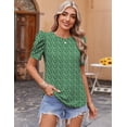 thumbnail image 4 of Blusa Zeagoo para mujer con mangas abullonadas con estampado floral, talla S, 4 of 5