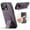 Purple, variant on ELEHOLD Case for iPhone 13 Pro Max, Premium Leather Case with Kickstand and Grip Strap,Black