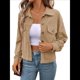 thumbnail image 1 of Chaquetas Informales de para Mujer, Chaquetas con Botones, Blusas de Larga de Moda para Otoño. Albaricoque M, 1 of 7