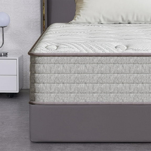 12 inch Twin XL Premium Hybrid Firm Mattress, JYYA88BB, Gel Memory Foam, Pocket Coils, Pressure-Relieving, Medium Firm