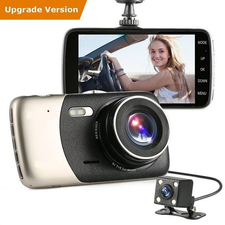 Car Camera Dash cam for cars,Dual Lens Front and Rear,4 inch IPS