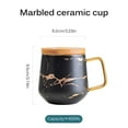 thumbnail image 4 of Coffee Cup Set Delicate Mable Texture Ceramic Tea Cup with Cup Holder and Spoon Ergonomic 400ml Tea Cup Coffee Container, 4 of 9