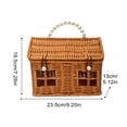 thumbnail image 2 of Zeyigg Easter Basket for Kids,9.2x5.1x7.2" Rattan House-Shaped Basket with Lid and Folding Handle, Woven Rope Egg Easter Baskets for Boys Girls ,Brown, 2 of 6
