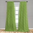 thumbnail image 5 of Ambesonne Branches Curtains, Pears and Leaves in Green, Pair of 28"x95", Fern Green and White, 5 of 5