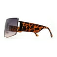 thumbnail image 3 of Oceanic Gradient Oversized Squared Shield Rimless Mob Sunglasses Gold Tortoise Smoke, 3 of 4