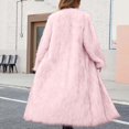 thumbnail image 5 of Women's Over the Knee Length Plush Overcoat, Long Fuzzy Coat, Oversized Faux Fur Jacket, Winter Warm Coat, Casual Lounge Coat, Plus Size Outerwear Pink XL, 5 of 8
