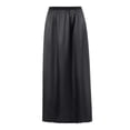 thumbnail image 5 of GEWSEY Women Half Slip Soft Satin Half Slip Lace Long Underskirt Half Slips for Under Dresses White/Black/Beige S-XXL (Black, M), 5 of 9