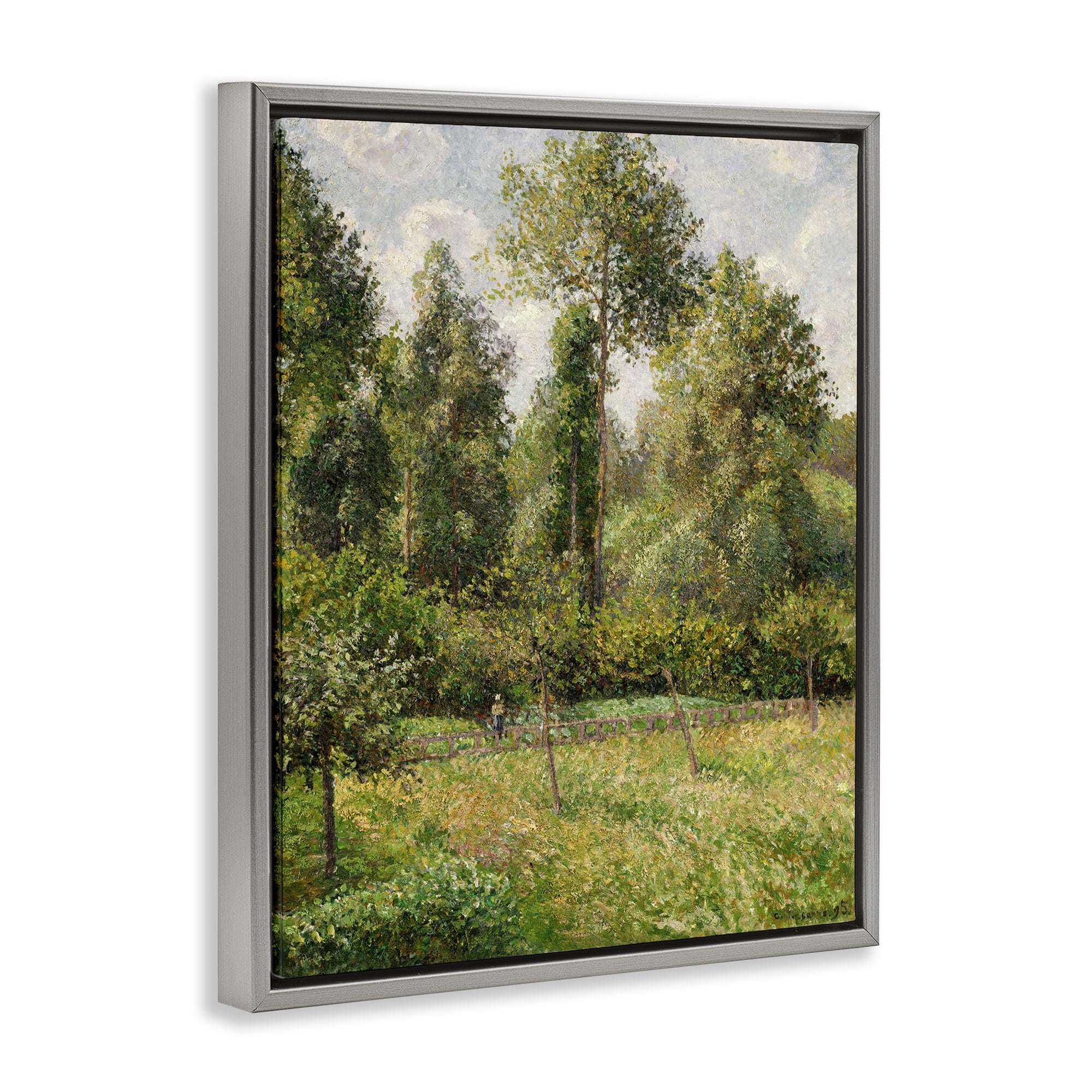 Stupell Industries Poplars Classic Landscape Gray Framed Floater Canvas Wall Art, design by Camille Pissarro