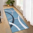 thumbnail image 2 of Garvee 2x6 Modern Geometric Runner Rug for Hallway, Machine Washable Rug Non Slip Low Pile Rug Stain Resistant Indoor Carpet for Kitchen Laundry Bedroom, Blue, 2 of 8