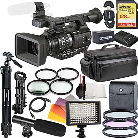 Panasonic AJ-PX270 microP2 Handheld AVC-Ultra HD Camcorder with 128GB Extreme Memory Card  160 LED Video Light  Large Carrying Case  Video Microphone  and Much More.
