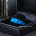 thumbnail image 4 of 8mm Men’s Blue Tungsten Wedding Band - Synthetic Blue Green Opal Inlay Beveled Edge - TN890WAs12, 4 of 4