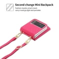 thumbnail image 3 of Decase Samsung Galaxy Z Flip4 Crossbody Wallet Case, Z Flip4 5G Wallet Case with Card Holder for Women,Leather Magnetic Zipper Purse Back Case with Card Slot Kickstand Shoulder Strap,Rose, 3 of 8