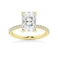 thumbnail image 5 of ESTE ORIGIN 2.5CT Radiant Cut Lab-Grown Diamond Engagement Ring Set – Bridal Wedding Ring Set in 10K Yellow Gold Solitaire Stackable Ring Set for Her US 10, 5 of 10