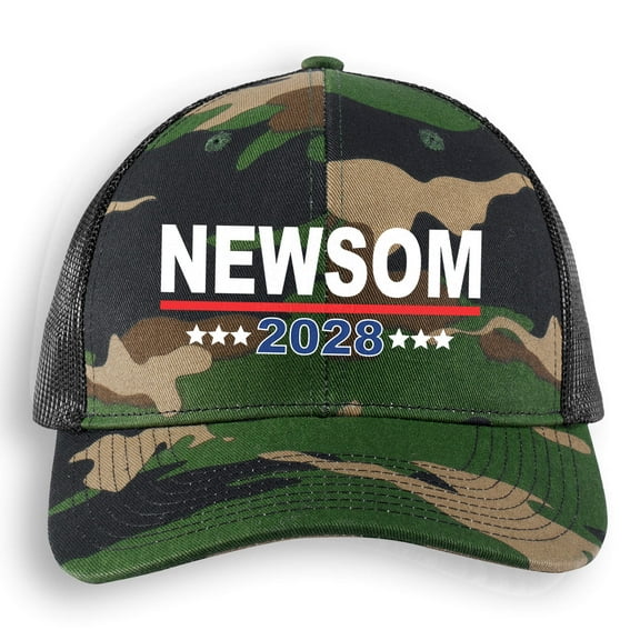 Newsom Hat 2028 Camo Fatigue Mesh Back Gavin Newsom 2028 Cap Birthday Gift for Him Gift for Her Made To Order With Love
