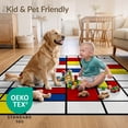 thumbnail image 4 of ODIKA 6'x9' Ultra-Soft Area Rug, Composition Modernist Rectangle Framework Bold Layout Yellow None Washable, Bare feet friendly, Silk-Touch for Guest Room, Bedroom, 4 of 7