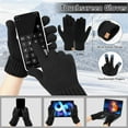 thumbnail image 2 of 3 PCS Winter Heated Scarf Beanie Hat Touchscreen Gloves Set for Men and Women (Black), 2 of 7