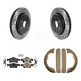 thumbnail image 1 of Transit Auto Rear Disc Drilled & Slotted Rotors Ceramic Pads and Parking Brake Shoes Kit for Car 2018-2020 Dodge Durango with Vented KDA-103317, 1 of 2