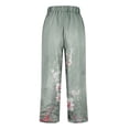 thumbnail image 4 of Xunlbb Women Wide Leg Pants Plus Size, Women'S Spring Print All-Match Straight Leg Casual Pants ,A-Army Green 2XL, 4 of 5