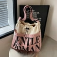 thumbnail image 2 of Gentlewoman® Aesthetic Canvas Tote Bag Crossbody Bags with Inner Pocket for Women, Large Capacity Shoulder Bag for Travel Work Sport，White and pink, 2 of 8