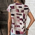 thumbnail image 5 of PEZHADA Hauts pour Femmes, Hauts de Sortie pour Femmes, Hauts Grande Taille pour Femmes, T-Shirt Ample à Manches Courtes Imprimé Col Rond Kaki L, 5 of 5