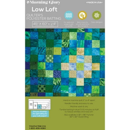 Morning Glory Low Loft Batting, 45; x 60;, 2 pack