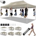 thumbnail image 6 of COBIZI Canopy 10x20 Pop up Canopy with 6 Sidewalls Heavy Duty Party Tent Outdoor Party Event Gazebo Commercial Canopy Tents for Parties Wedding Outdoor Events,Khaki (Upgraded Frame&Windproof), 6 of 6