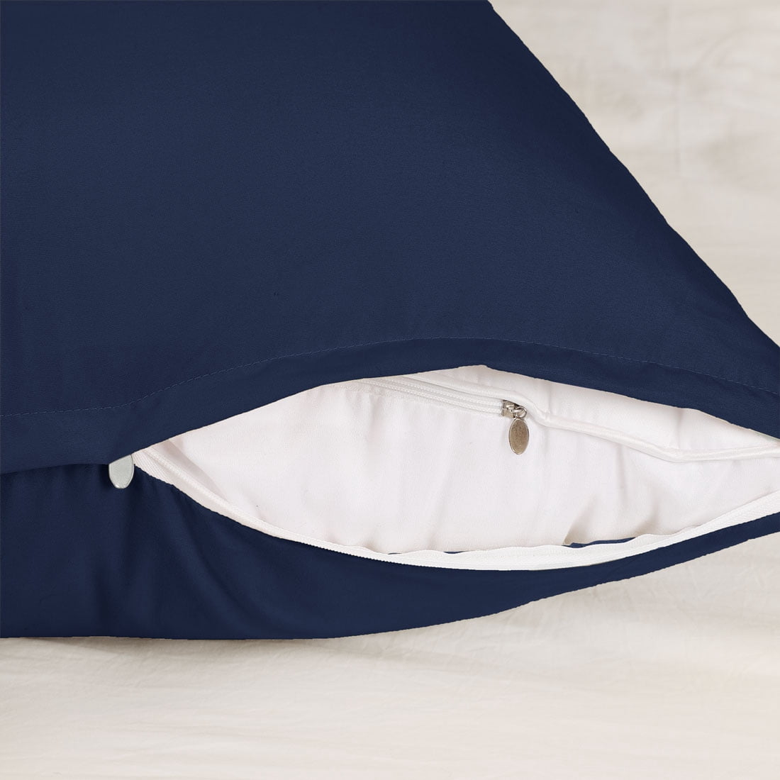 Unique Bargains Pillowcases 2 Pack Microfiber Body Pillow Covers Navy Blue 20" x 54"