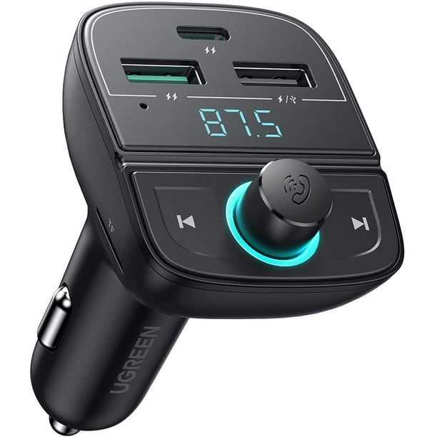 Bluetooth FM Transmitter for Car, USB C PD 20W+QC3.0 Wireless Bluetooth FM  Radio Adapter and Receiver, MP3 Car Charger with 3 USB Ports, Support Hands-Free  Calling, TF Card, USB Flash Drive 