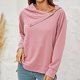 thumbnail image 4 of Gibobby Sudadera oversize mujer Sudaderas de gran tamaño para mujer estilo casual de manga larga ajuste relajado color sólido cuello redondo túnica(Rosa,M), 4 of 4